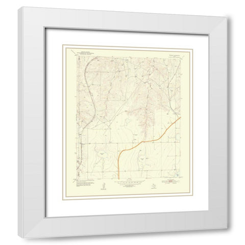 Pomeroy Texas Quad - USGS 1954 White Modern Wood Framed Art Print with Double Matting by USGS
