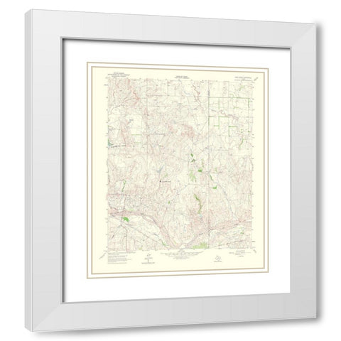 Pond Creek Texas Quad - USGS 1965 White Modern Wood Framed Art Print with Double Matting by USGS