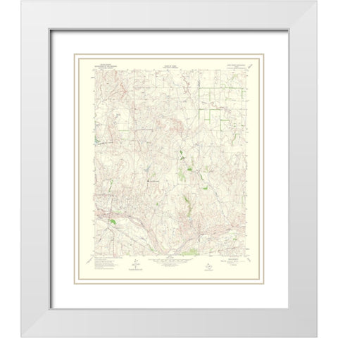 Pond Creek Texas Quad - USGS 1965 White Modern Wood Framed Art Print with Double Matting by USGS