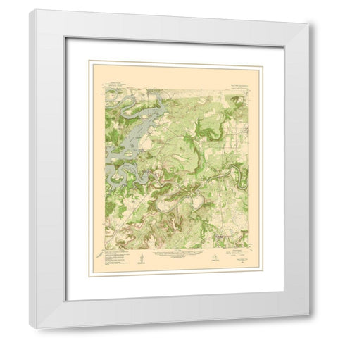 Palo Pinto Texas Quad - USGS 1960 White Modern Wood Framed Art Print with Double Matting by USGS