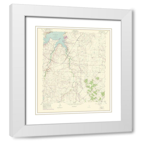 Primrose Texas Quad - USGS 1969 White Modern Wood Framed Art Print with Double Matting by USGS