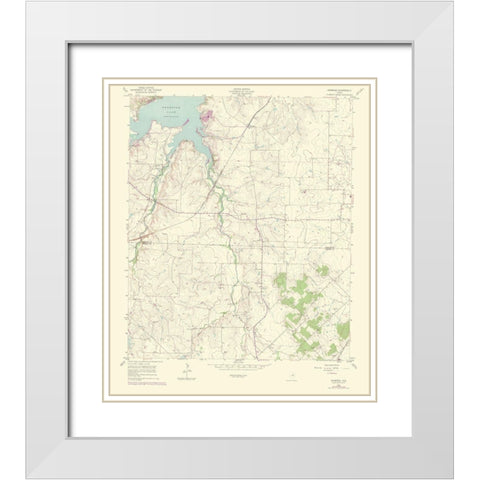 Primrose Texas Quad - USGS 1969 White Modern Wood Framed Art Print with Double Matting by USGS