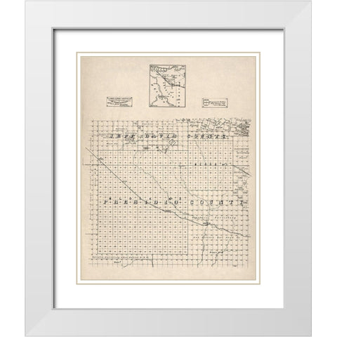 Presidio County Texas - Abrams 1894 White Modern Wood Framed Art Print with Double Matting by Abrams