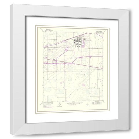 Pullman Texas Quad - USGS 1975 White Modern Wood Framed Art Print with Double Matting by USGS