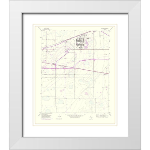 Pullman Texas Quad - USGS 1975 White Modern Wood Framed Art Print with Double Matting by USGS