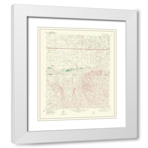 Ramsdell Texas Quad - USGS 1967 White Modern Wood Framed Art Print with Double Matting by USGS