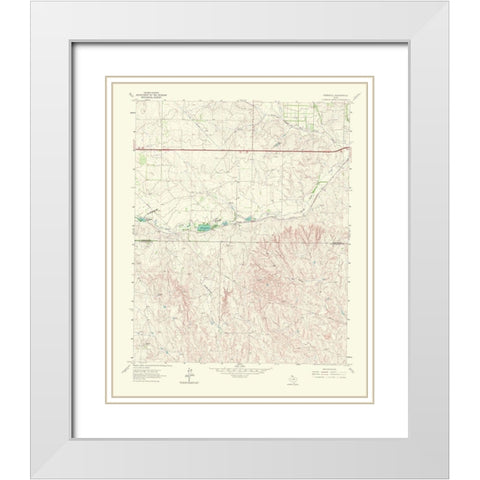 Ramsdell Texas Quad - USGS 1967 White Modern Wood Framed Art Print with Double Matting by USGS