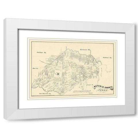 Refugio County Texas - Walsh 1879 White Modern Wood Framed Art Print with Double Matting by Walsh