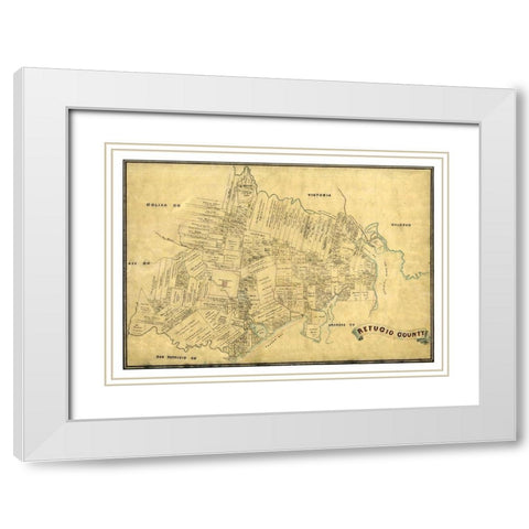 Refugio County Texas -1883 White Modern Wood Framed Art Print with Double Matting by Unknown