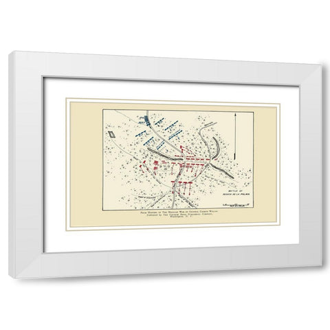 Resaca De La Palma Battle 1892 White Modern Wood Framed Art Print with Double Matting by Church News Publishing