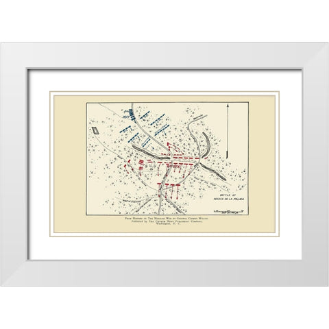 Resaca De La Palma Battle 1892 White Modern Wood Framed Art Print with Double Matting by Church News Publishing