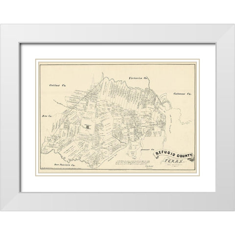 Refugio County Texas - Walsh 1879 White Modern Wood Framed Art Print with Double Matting by Walsh