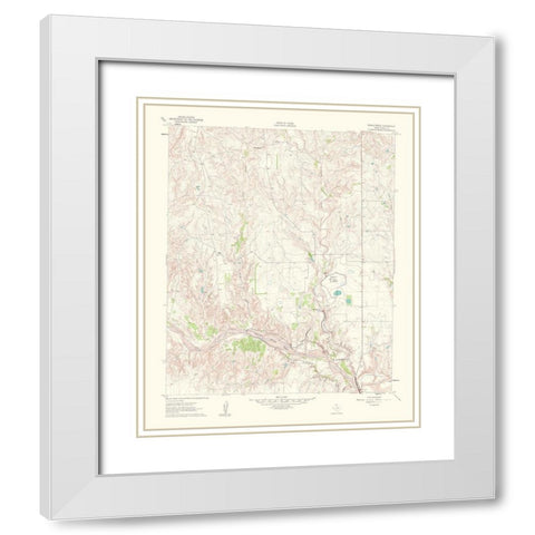 Roach Ranch Texas Quad - USGS 1963 White Modern Wood Framed Art Print with Double Matting by USGS