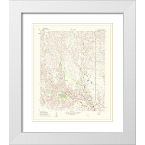Roach Ranch Texas Quad - USGS 1963 White Modern Wood Framed Art Print with Double Matting by USGS