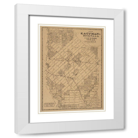 Kaufman, Rockwall County Texas - JonesandMurphy 1878 White Modern Wood Framed Art Print with Double Matting by Unknown
