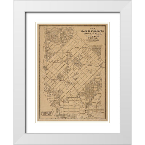 Kaufman, Rockwall County Texas - JonesandMurphy 1878 White Modern Wood Framed Art Print with Double Matting by Unknown