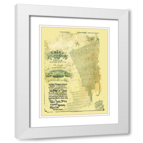 Rockport Texas - McCombs 1888 White Modern Wood Framed Art Print with Double Matting by McCombs