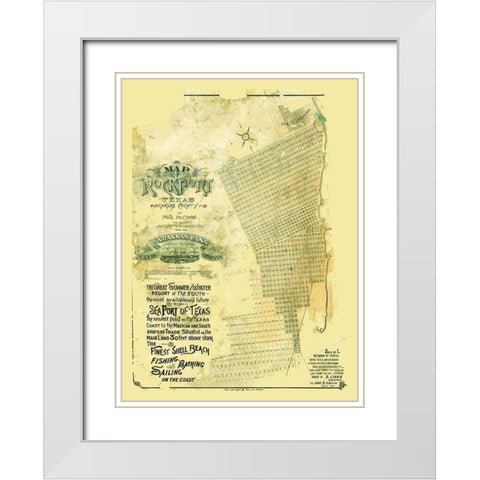 Rockport Texas - McCombs 1888 White Modern Wood Framed Art Print with Double Matting by McCombs