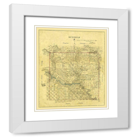 Runnels County Texas -1878 White Modern Wood Framed Art Print with Double Matting by Unknown