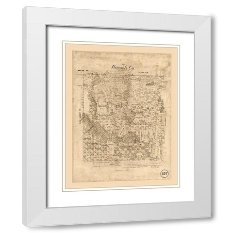 Runnels County Texas - Walsh 1879 White Modern Wood Framed Art Print with Double Matting by Walsh