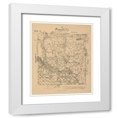 Runnels County Texas - Walsh 1879 White Modern Wood Framed Art Print with Double Matting by Walsh