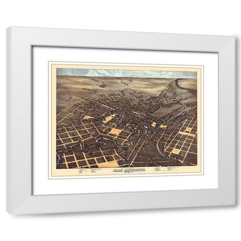 San Antonio Texas - 1873 White Modern Wood Framed Art Print with Double Matting by Unknown
