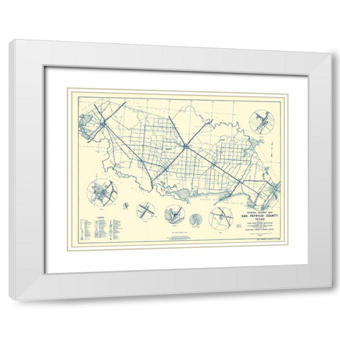 San Patricio Texas Highway - Highway Dept 1936 White Modern Wood Framed Art Print with Double Matting by Highway Dept