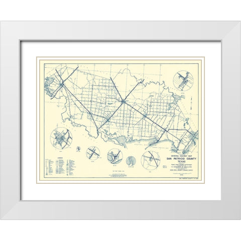 San Patricio Texas Highway - Highway Dept 1936 White Modern Wood Framed Art Print with Double Matting by Highway Dept