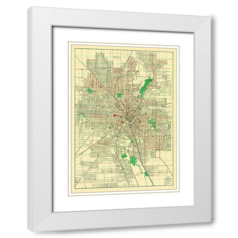 San Antonio Texas - Appler 1900 White Modern Wood Framed Art Print with Double Matting by Appler