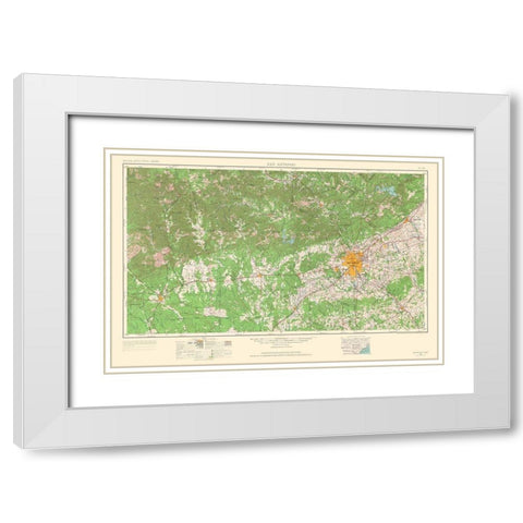 San Antonio Texas Quad - USGS 1964 White Modern Wood Framed Art Print with Double Matting by USGS