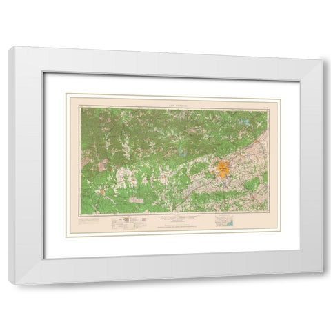 San Antonio Texas Quad - USGS 1954 White Modern Wood Framed Art Print with Double Matting by USGS