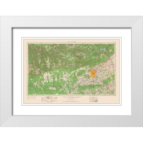 San Antonio Texas Quad - USGS 1954 White Modern Wood Framed Art Print with Double Matting by USGS