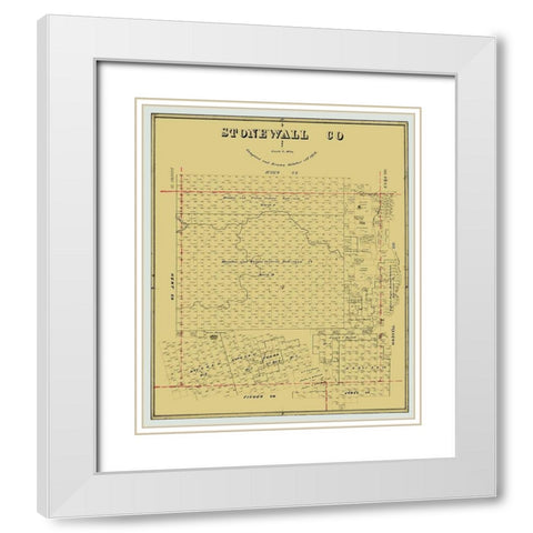 Stonewall County Texas - Wise 1879 White Modern Wood Framed Art Print with Double Matting by Wise