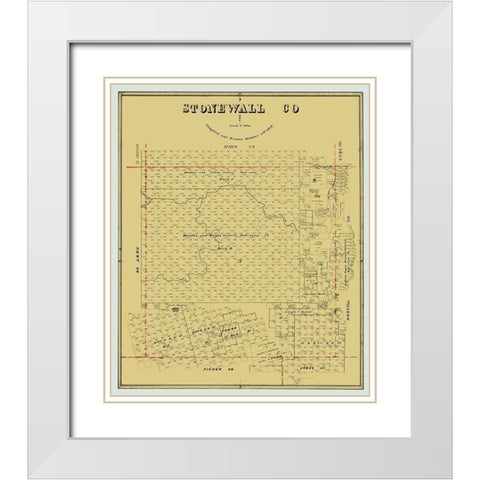 Stonewall County Texas - Wise 1879 White Modern Wood Framed Art Print with Double Matting by Wise
