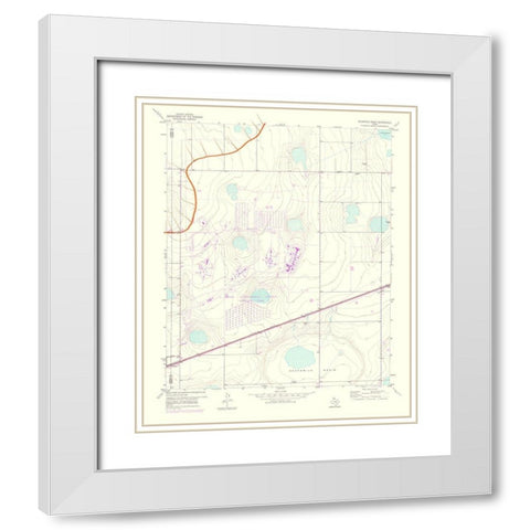 Sevenmile Basin Texas Quad - USGS 1975 White Modern Wood Framed Art Print with Double Matting by USGS