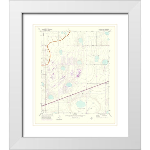 Sevenmile Basin Texas Quad - USGS 1975 White Modern Wood Framed Art Print with Double Matting by USGS
