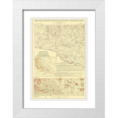 Shafter Terlingua Texas Mining Treasures Quad White Modern Wood Framed Art Print with Double Matting by USGS