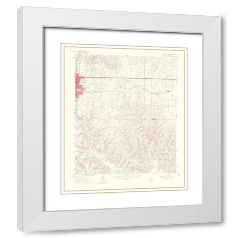 Shamrock East Texas Quad - USGS 1967 White Modern Wood Framed Art Print with Double Matting by USGS