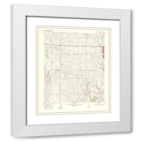 Shamrock West Texas Quad - USGS 1967 White Modern Wood Framed Art Print with Double Matting by USGS