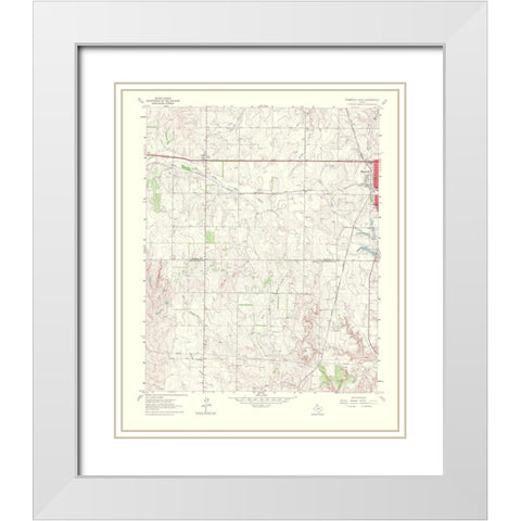 Shamrock West Texas Quad - USGS 1967 White Modern Wood Framed Art Print with Double Matting by USGS
