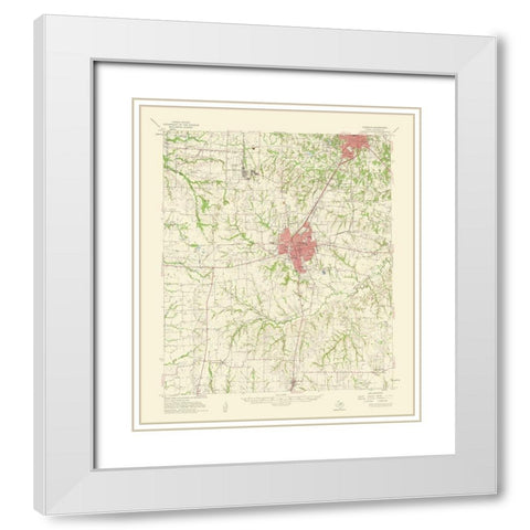 Sherman Texas Quad - USGS 1959 White Modern Wood Framed Art Print with Double Matting by USGS