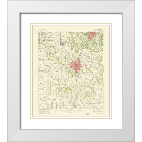 Sherman Texas Quad - USGS 1959 White Modern Wood Framed Art Print with Double Matting by USGS