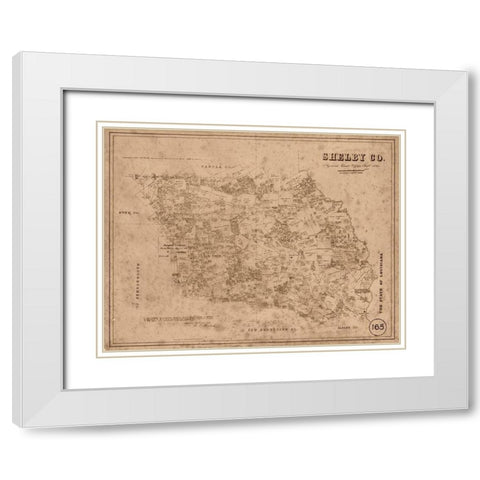 Shelby County Texas - Walsh 1880 White Modern Wood Framed Art Print with Double Matting by Walsh