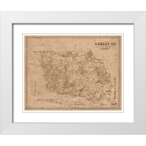 Shelby County Texas - Walsh 1880 White Modern Wood Framed Art Print with Double Matting by Walsh