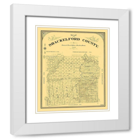 Shackelford County Texas - Duke 1901 White Modern Wood Framed Art Print with Double Matting by Duke