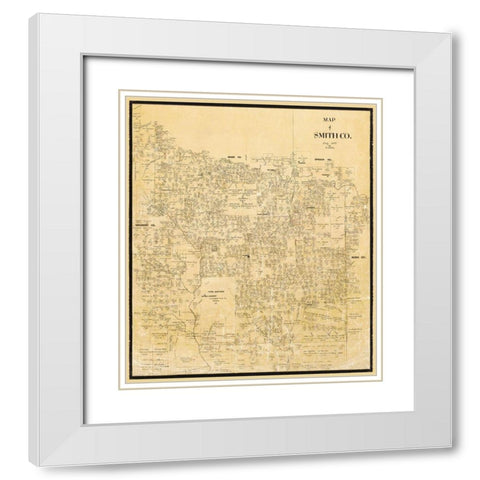 Smith Texas Landowner - Willke 1855 White Modern Wood Framed Art Print with Double Matting by Willke