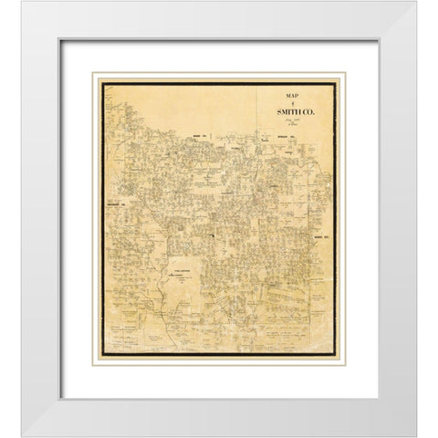 Smith Texas Landowner - Willke 1855 White Modern Wood Framed Art Print with Double Matting by Willke