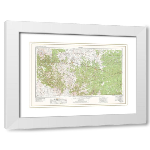 Sonora Texas Quad - USGS 1954 White Modern Wood Framed Art Print with Double Matting by USGS