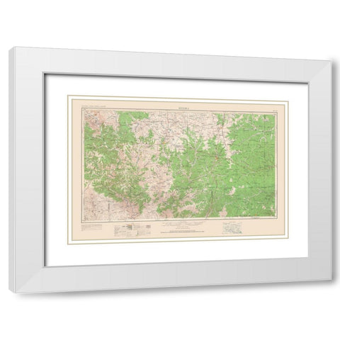 Sonora Texas Quad - USGS 1954 White Modern Wood Framed Art Print with Double Matting by USGS