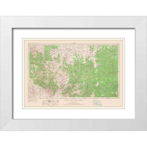 Sonora Texas Quad - USGS 1954 White Modern Wood Framed Art Print with Double Matting by USGS